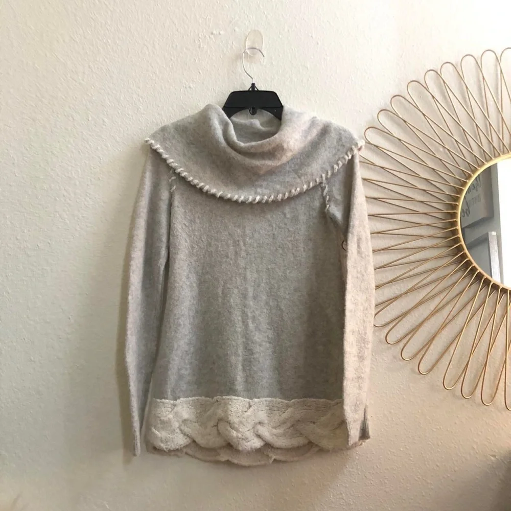 NWOT Anthropologie Sleeping on Snow Wool Alpaca Off Shoulder Cowl Sweater Top